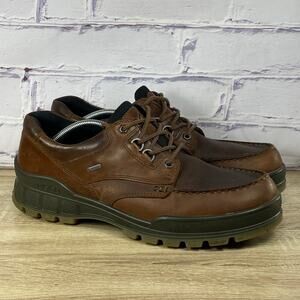 ECCO Track 25 Gore-Tex Brown Leather Moc Toe Hiking Shoes Men's 47 US Size 13